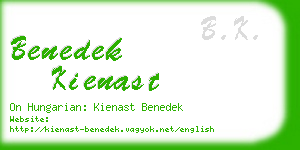 benedek kienast business card